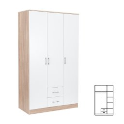 atnkov skria Miami 120x205 cm biela - dub sonoma