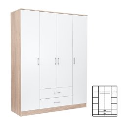 atnkov skria Miami 160x205 cm biela - dub sonoma