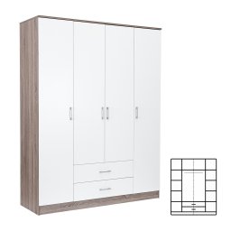 atnkov skria Miami 160x205 cm biela - dub york
