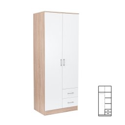 atnkov skria Miami 80x205 cm biela - dub sonoma