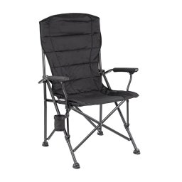 Rybrske kreslo Leziter XL s opierkou na ruky a driakom pohrov ierne