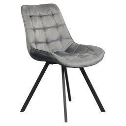 Kondela Jedálenská stolička, tmavosivá Velvet látka/čierna, SAMIRA