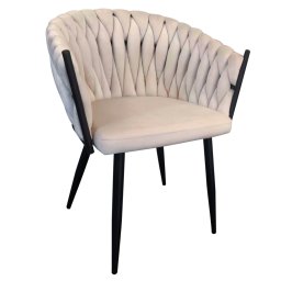 Kondela Jedálenské kreslo, svetlobéžová Velvet látka/čierna, BLER