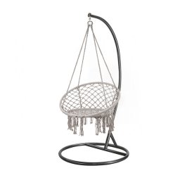 Hojdacie kreslo Cardenas so stojanom sivo-ierne