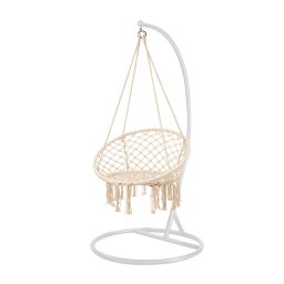 Hojdacie kreslo Cardenas so stojanom bovo-biele