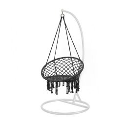 Hojdacie kreslo Cardenas so stojanom ierno-biele