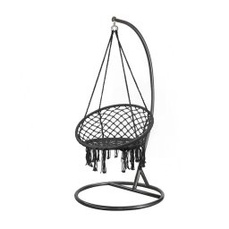 Hojdacie kreslo Cardenas so stojanom ierno-ierne