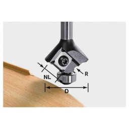 FESTOOL Zaoblovacia frézka HW s vymeniteľnými britovými doštičkami S8 HW R3 D28 KL12,7 MFK 499808