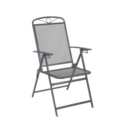 Kovov sieovan skladacia zhradn stolika Alba antracitov