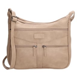 Béžová kožená kabelka cez rameno „Nemesis 2“