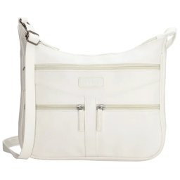 Biela kožená kabelka cez rameno „Nemesis 2“