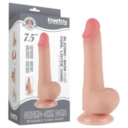 Lovetoy - dvojvrstvov realistick dildo s semennkmi - 20 cm - naturlny