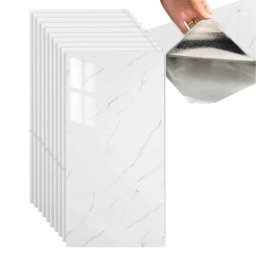 Panele samolepiaca biela mramorová penová tapeta nástenné 30x60cm 10 ks