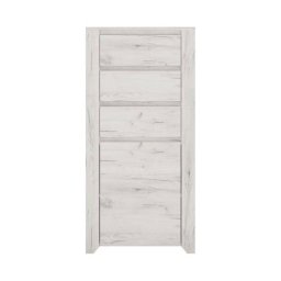 Komoda, 56cm, kombinovaná, dub white craft, HESTRA TYP 35