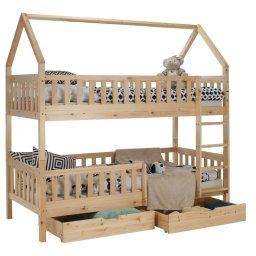 Kondela Montessori poschodová posteľ, 90x200, prírodná, VENITA TYP 2