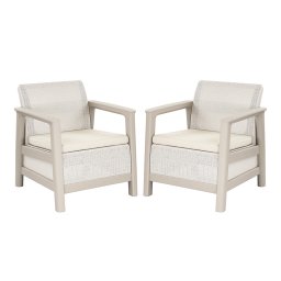 Zhradn kreslo Scandi linea duo pebble grey-beige