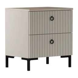Kondela Nočný stolík, sivohnedá Taupe/dub silverjack, DOMCA 2S