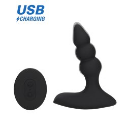 Shots Beaded Vibrating Anal Plug with Remote Control