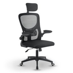 Ergonomická kancelárska stolička, čierna s opierkou hlavy