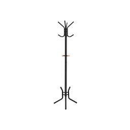 Kovový vešiak na oblečenie, 12 háčikov, čierny, výška 178 cm