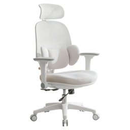 Kondela Kancelárske kreslo, sivá, biela, látka, plast, ABRAMO