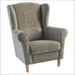 Kondela Kreslo, ušiak, sivobéžová Taupe látka Coral, CHARLOT
