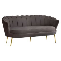 Kondela Luxusná pohovka, 3-sed, sivohnedá Velvet látka, zlatá, NOBLEO TYP 2