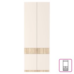 Kondela Skriňa, 80cm, kombinovaná, dub sonoma, kašmír, VERTIO SZF4D2S