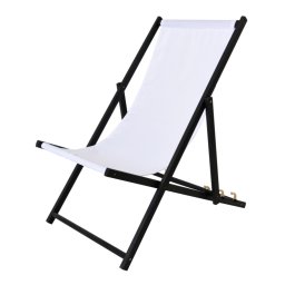 Záhradné skladacie lehátko Bahama čierne/biele, FSC buk