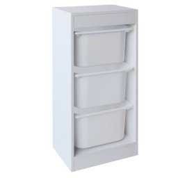 Kondela Regál s úložnými boxami, biela, DUVAN