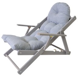 Drevené záhradné lehátko s polohovaním a mäkkým polstrom