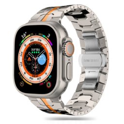 Tech-Protect Stainless Line remienok na Apple Watch 44/45/49mm, titanium / orange