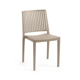 Kreslo do interiéru a exteriéru taupe, stohovateľné, 150 kg