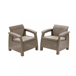 Sprava kresiel Corfu duo, farba cappuccino, pieskov vank