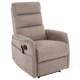 Masážne relaxačné kreslo, béžová látka, Signal, SOLON BREGO M