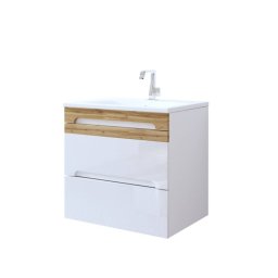 Skrinka pod umývadlo, 60cm, biela, lesk, GALAXY WHITE 822