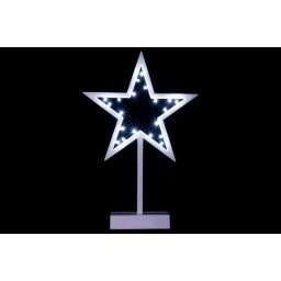 Vianočná dekorácia - hviezda na stojančeku, 38 cm, 20 LED