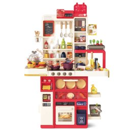 Mama Kiddies Interaktvna ,,Spraying Kitchen" detsk kuchynka - 121-dielna sada, vka 103 cm so svetelnmi a zvukovmi efektmi v ervenej farbe