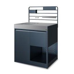Klarstein WaldChef Outdoor kuchyňa | Drez so spodnou skrinkou | Nerezový drez | Odolný voči poveternostným vplyvom | 90 x 135 cm