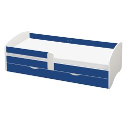 Kondela Posteľ s roštom a úložným priestorom 90x200, biela/modrá, COCOLINO
