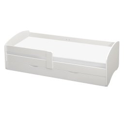 Kondela Posteľ s roštom a úložným priestorom 80x160, biela, COCOLINO