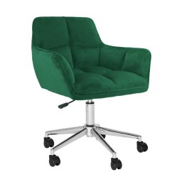 Kondela Kancelárske kreslo, smaragdová Velvet látka/chróm, HAGRID NEW