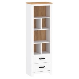 Kondela Otvorený regál, 64cm, biela alba, dub craft zlatý, LANZETTE R