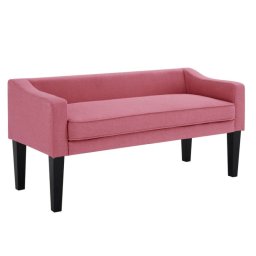 Kondela Lavica, 127cm, ružová látka, čierne drevo, FIRONA