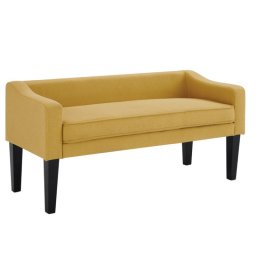 Kondela Lavica, 127cm, žltá látka, čierne drevo, FIRONA