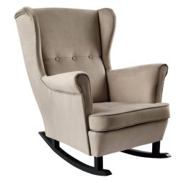 Kondela Hojdacie kreslo, ušiak, čierne drevo, béžová látka, TEJA