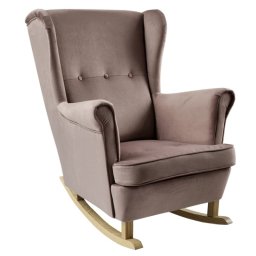 Kondela Hojdacie kreslo, ušiak, drevo buk, ružová látka, TEJA