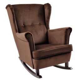 Kondela Hojdacie kreslo, ušiak, drevo orech, hnedá látka, TEJA