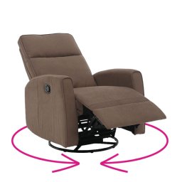 Kondela Relaxačné, otočné, kreslo, sivohnedá Taupe látka, MEKENZI