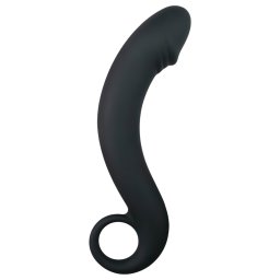EasyToys - anlny dildo zahnut - silikn - ierny